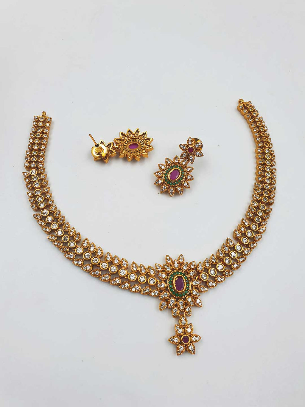 Simple multi stone necklace - VCCNE9027