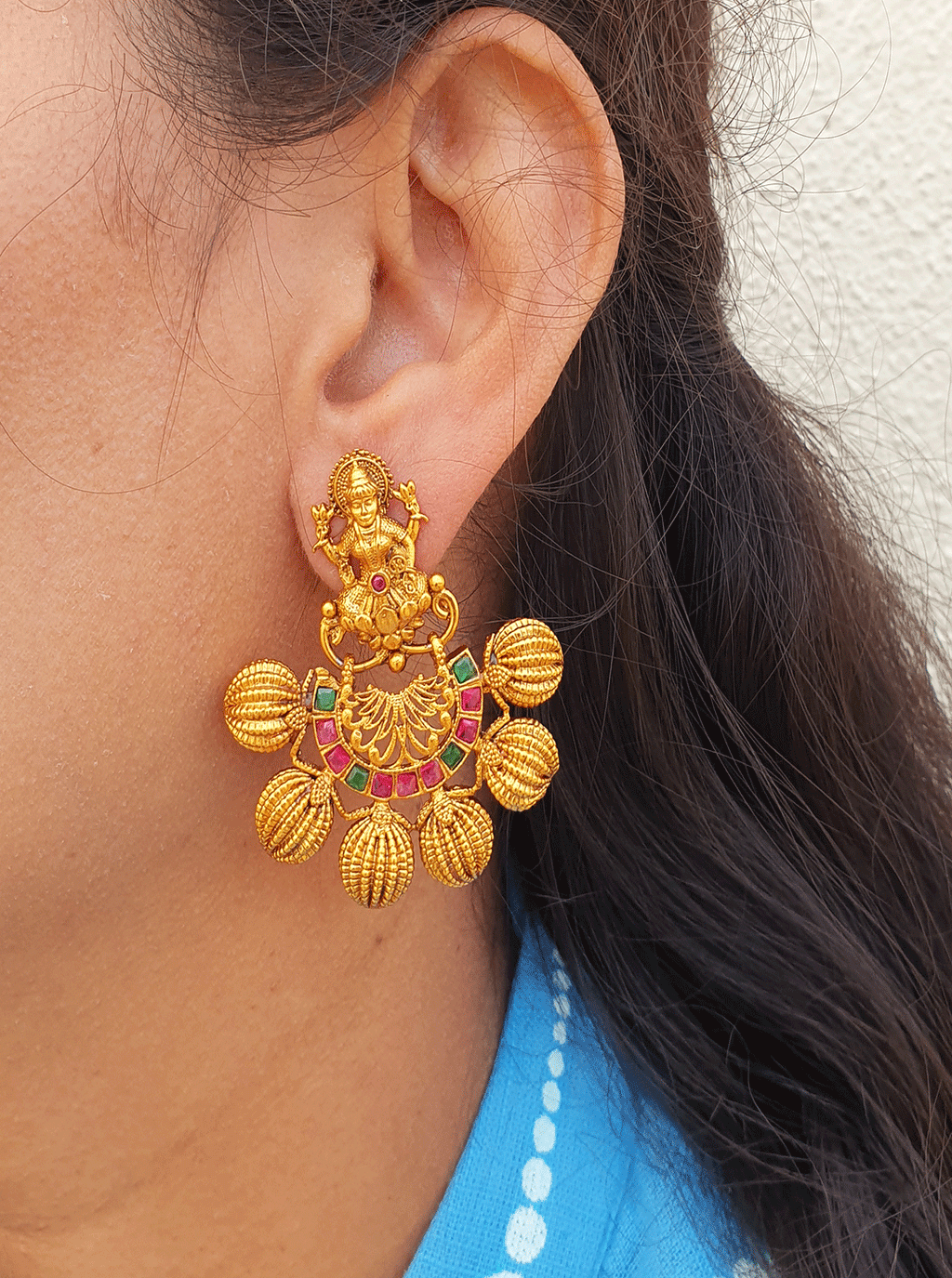 Traditional chandbali earrings - VCCE11343