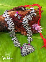 Silver Replica Lakshmi Pendant With Grand Haar - VCCGS1093
