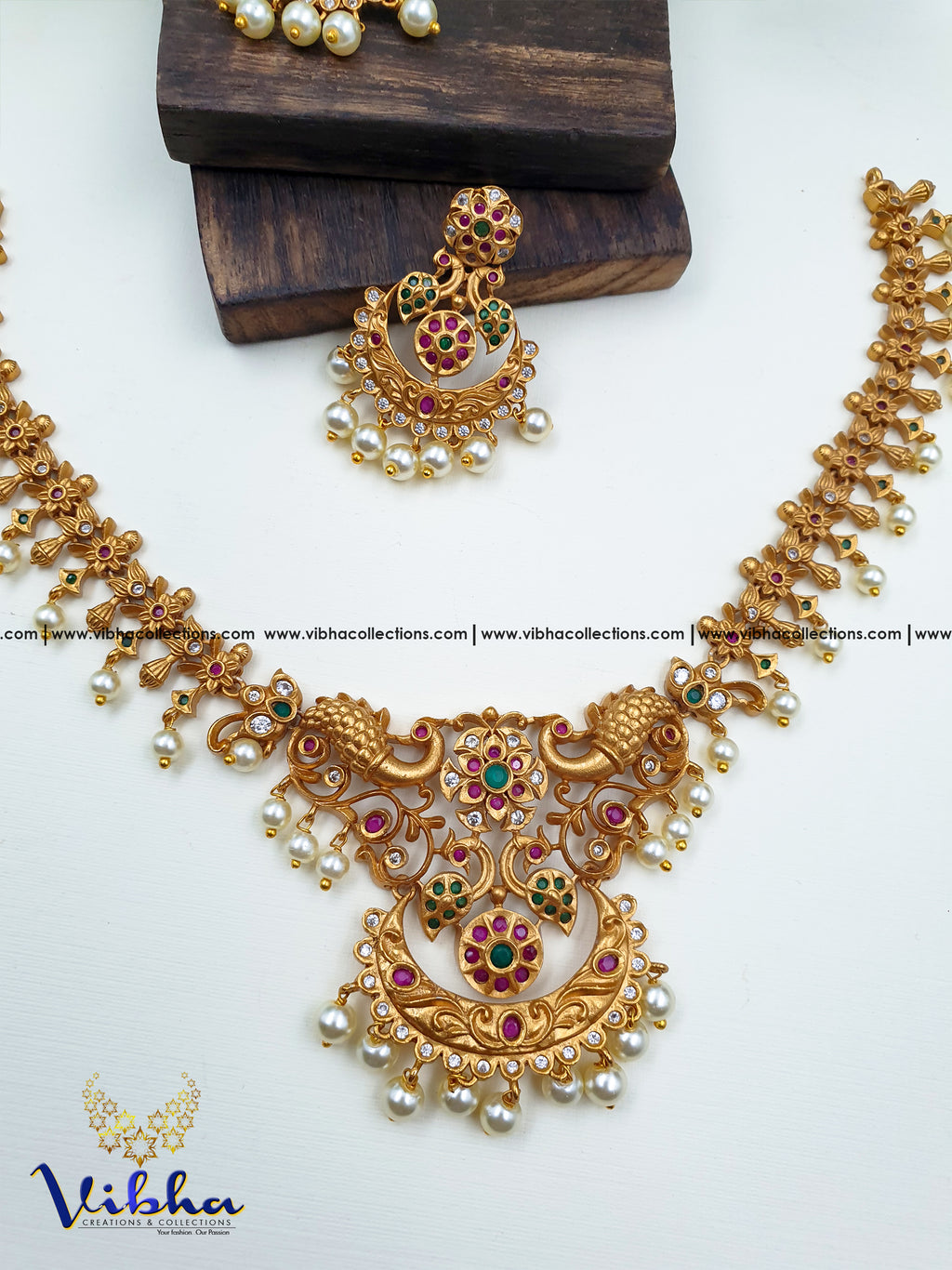 Nupur Necklace With Chandbali Earrings - VCCNE5251