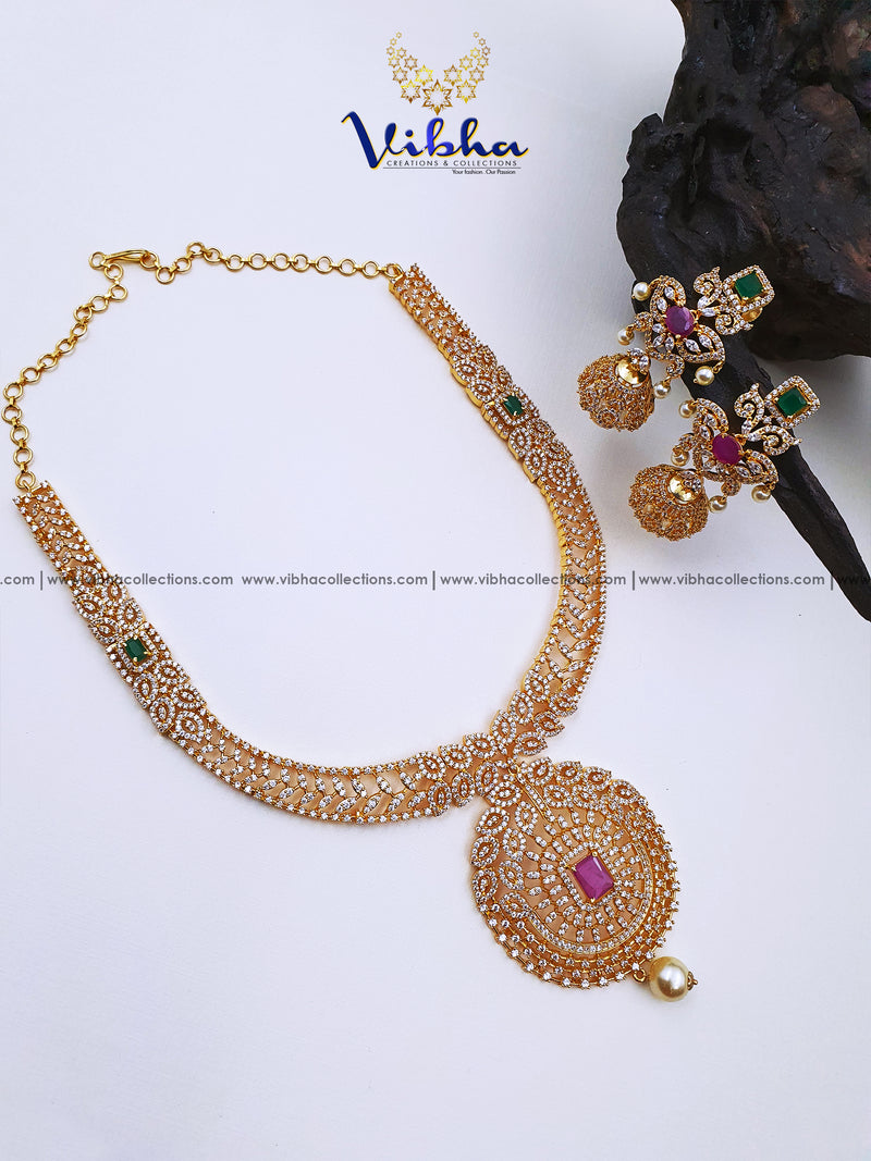 Virika Necklace with earrings - VCCNE7269