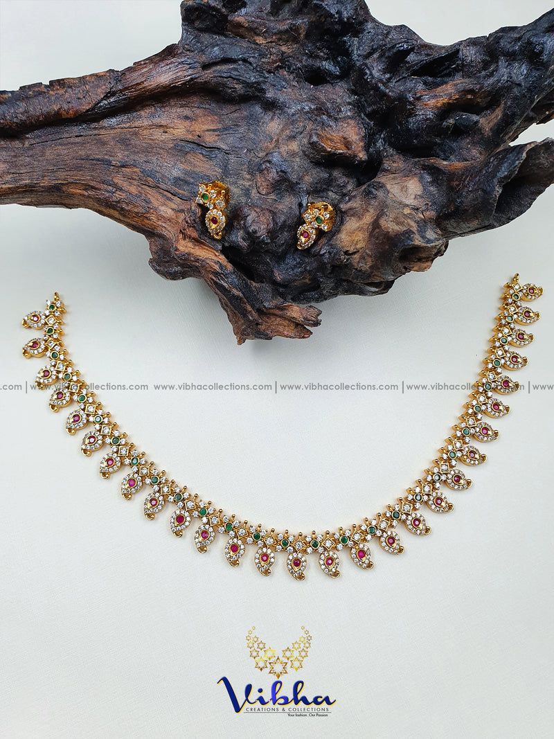 Mango Necklace With Earrings - VCCNE5433
